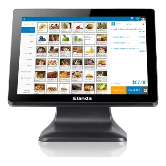 Elanda T320+ - terminal POS z przodu Terminal POS z ekranem 15'' - widok z przodu