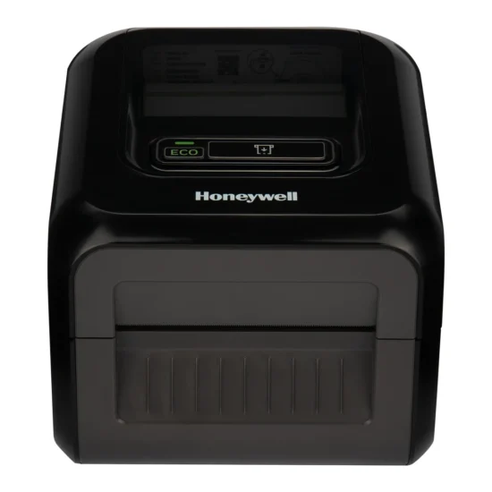 Honeywell PC41E-D drukarka etykiet - widok z przodu Termiczna drukarka etykiet biurkowa - widok z przodu