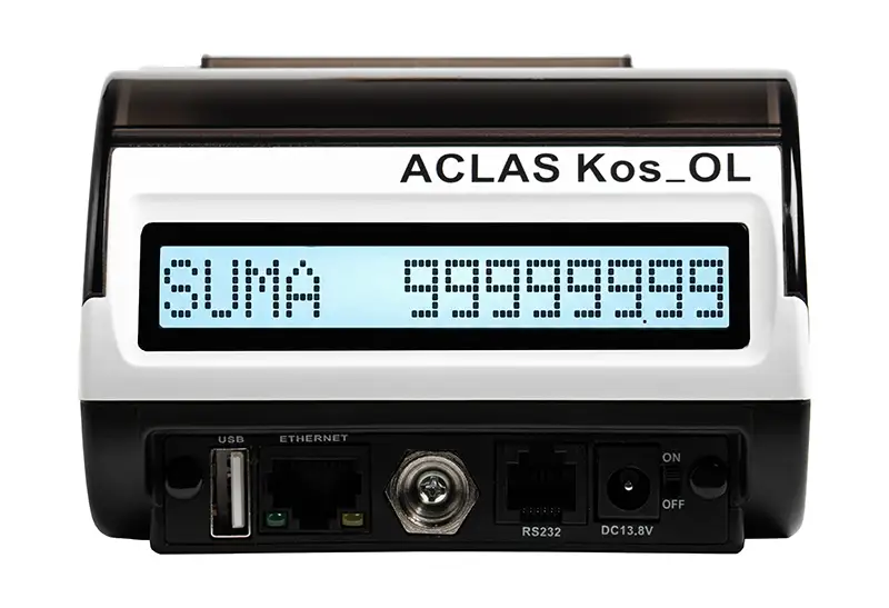 Aclas Kos_OL interfejsy - złącza USB, Ethernet, RS232, zasilanie